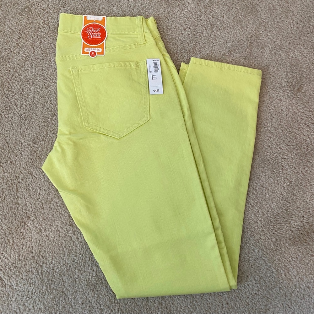 Old Navy Rock Star Yellow Jeans Size 8